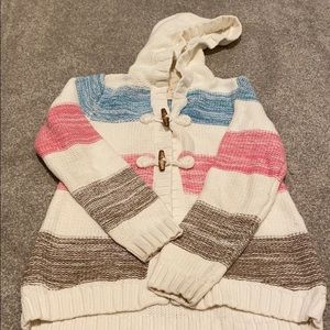 Kaisely toggle button cardigan hooded